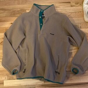 Only NY Beige Fleece with Teal Trim